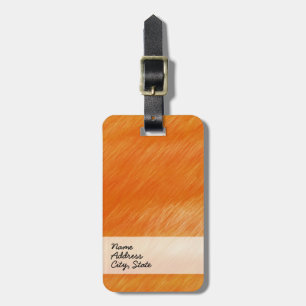 Étiquette À Bagage Peinture Abstraite Retro Orange 6