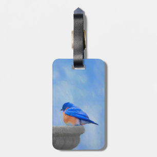 Étiquette À Bagage Peinture Bluebird - Art original pour oiseaux