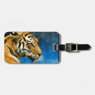 Étiquette À Bagage Peinture d'art de tigre
