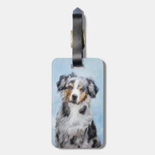 Étiquette À Bagage Peinture de berger américaine miniature - Chien Ar