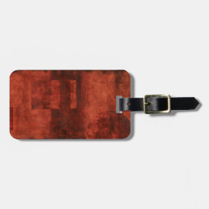 Étiquette À Bagage Peinture de Crimson profonde avec formes géométriq