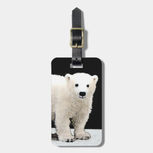 Étiquette À Bagage Peinture de l'ours polaire - Art original de la fa