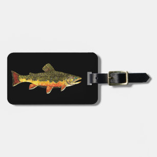 Étiquette À Bagage Peinture de poisson à l'omble de fontaine