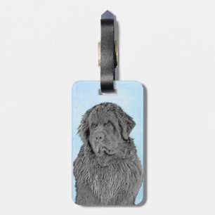 Étiquette À Bagage Peinture de Terre-Neuve - Cute Original Chien Art