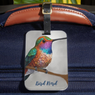 Étiquette À Bagage Peinture des colibris de Vibrant Allen