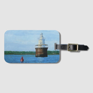 Étiquette À Bagage Peinture du phare du chenal de Lubec