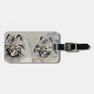 Étiquette À Bagage Peinture Keeshond Brothers - Art Chien original