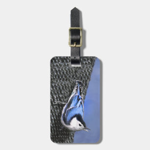 Étiquette À Bagage Peinture Nuthatch à poitrine blanche Art original