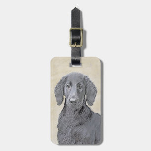 Étiquette À Bagage Peinture Retriever à revêtement plat - Art Chien o