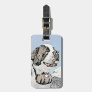 Étiquette À Bagage Peinture Saint Bernard - Cute Original Chien Art