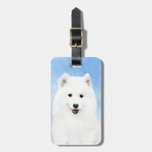 Étiquette À Bagage Peinture Samoyed Puppy - Jolie Art Original Chien