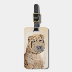 Étiquette À Bagage Peinture Shar Pei - Cute Original Chien Art