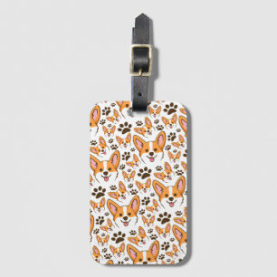 Étiquette À Bagage Pembroke Welsh Corgi Chien Coquelicot