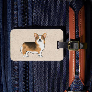 Étiquette À Bagage Pembroke Welsh Corgi Tricolore à Tête Rousse Chien