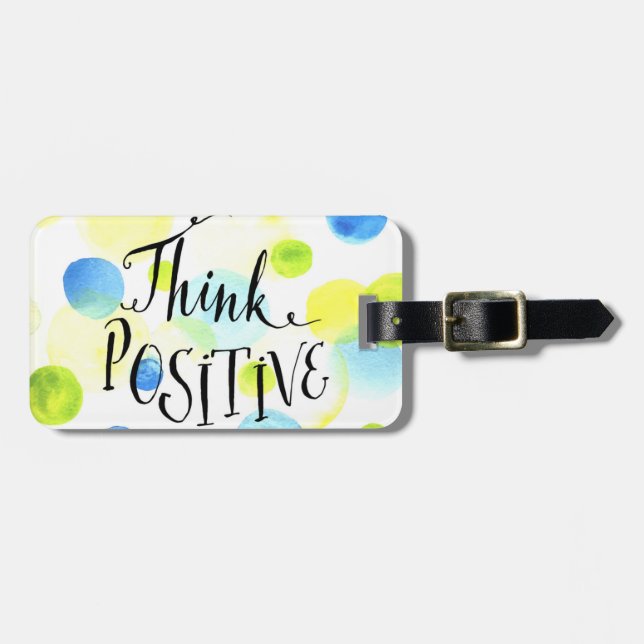 Étiquette À Bagage Penser positif (Devant horizontal)