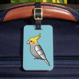 Étiquette À Bagage Perroquet Cacatoès Gris Dessin Animé