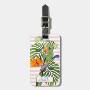 Étiquette À Bagage Perroquet, feuilles de palmier, Caudata, rayures-p