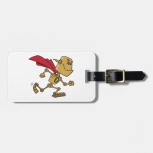 Étiquette À Bagage Personnage de dessin animé de robot super-héros co