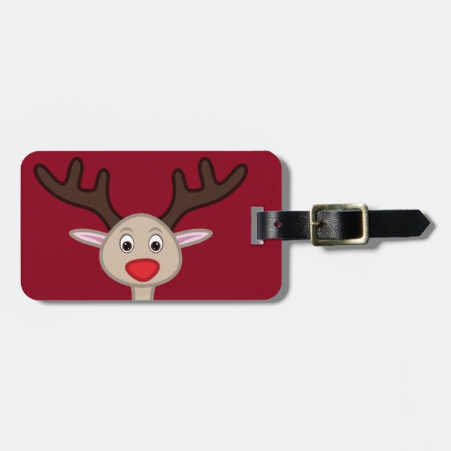 Étiquette À Bagage Personnage de dessin animé Reindeer (Devant horizontal)