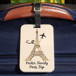 Étiquette À Bagage Personnalisable Paris Trip Chic Tour Eiffel