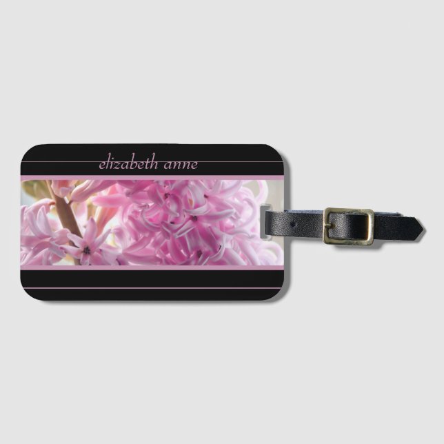 Étiquette À Bagage Personnalisation de l'Hyacinthe rose (Devant Horizontal)