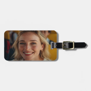 Étiquette À Bagage Personnalisation de photo de conducteur d'autobus