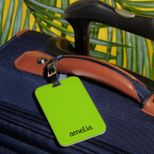 Étiquette À Bagage Personnalisé à la mode vert brillant