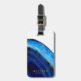 Étiquette À Bagage Personnalisé | Agate bleue