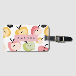 Étiquette À Bagage Personnalisé Coloré Cute Motif Apple
