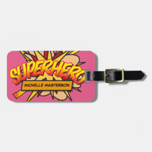 Étiquette À Bagage Personnalisé Comic Book Pop Art SUPERHERO