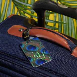 Étiquette À Bagage Personnalisé Élégant Joli Motif Peacock