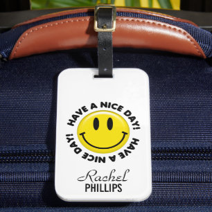 Étiquette À Bagage Personnalisé Jaune mignon