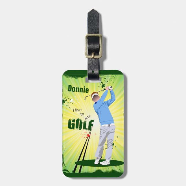 Étiquette À Bagage Personnalisé je vis pour jouer au golf l'étiquette (Devant Vertical)