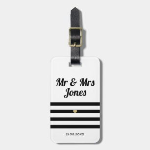 Étiquette À Bagage Personnalisé M. et Mme White Mariage Newlysée