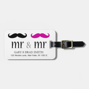 Étiquette À Bagage Personnalisé M. & Mr Mustache Balise de bagage
