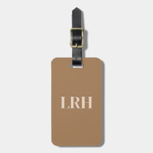 Étiquette À Bagage Personnalisé Moderne Initiale Contemporain Brown
