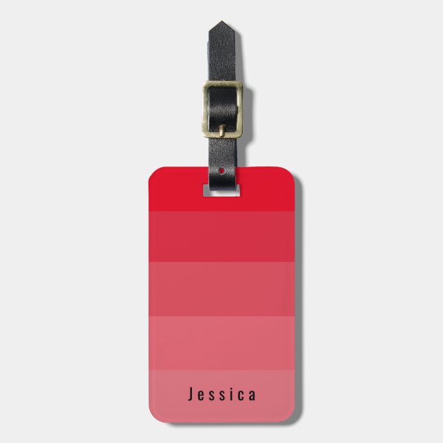 Étiquette À Bagage Personnalisé modifiable teintes de corail rouge ro (Devant Vertical)