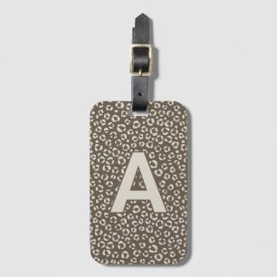 Étiquette À Bagage Personnalisé Monogram Leopard poster de animal