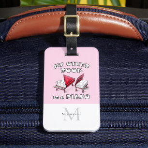 Étiquette À Bagage 🎶 Personnalisé Monogramme Musical Mon Livre Piano