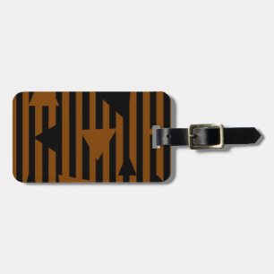 Étiquette À Bagage Personnalisé noir et bronzé