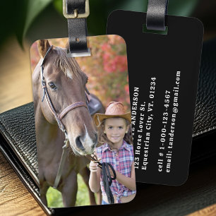 Étiquette À Bagage Personnalisé Photo Horse Pet
