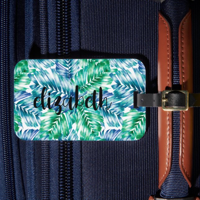 Étiquette À Bagage Personnalisé Stylish Tropical (Insitu Rectoal 4)