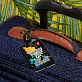Étiquette À Bagage Personnalisé Z Premier Monogramme Argent Votre Nom