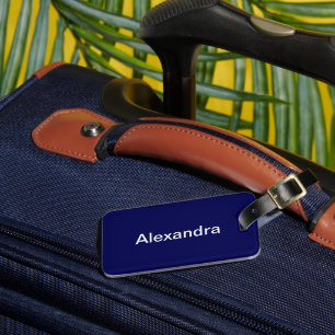 Étiquette À Bagage Personnaliser bleu bleu couleur solide marine