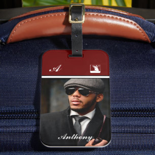 Étiquette À Bagage Personnaliser le monogramme photo personnalisé