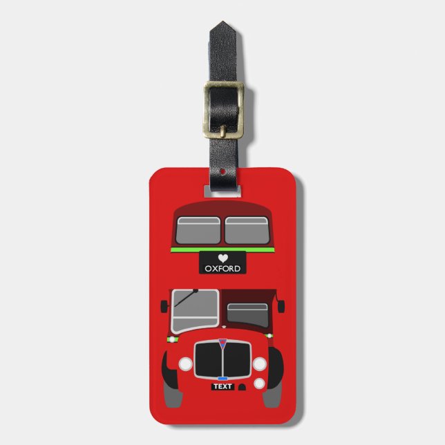 Étiquette À Bagage Personnalisez le rétro autobus à  impériale (Devant Vertical)