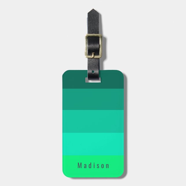 Étiquette À Bagage 🍋 personnel modifiable teintes de printemps vert  (Devant Vertical)