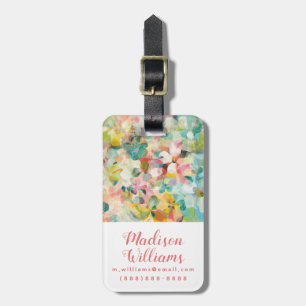 Étiquette À Bagage Pétales en pastel mous heureux du jardin