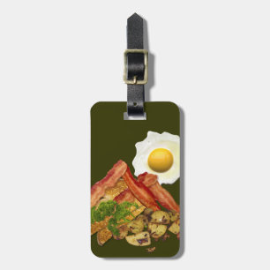 Étiquette À Bagage Petit-déjeuner Oeufs de bacon paysager