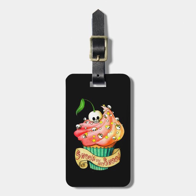 Étiquette À Bagage Petit gâteau doux et mortel de crâne (Devant Vertical)